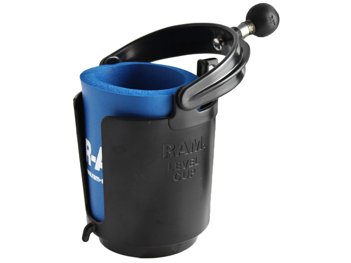 Ram Accessory - Self Leveling Cup Holder w/ 1" Ball and Cozy - Click Image to Close