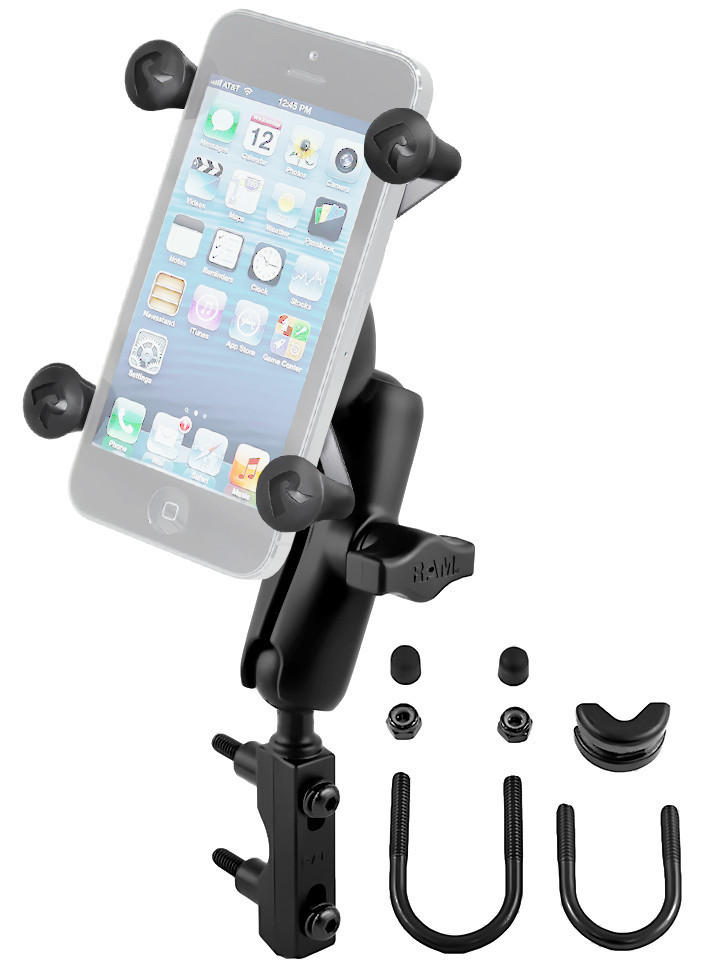 Ram Kit - Brake or Clutch Resevoir Mount w/ X-Grip Cell Phone Holder - Click Image to Close