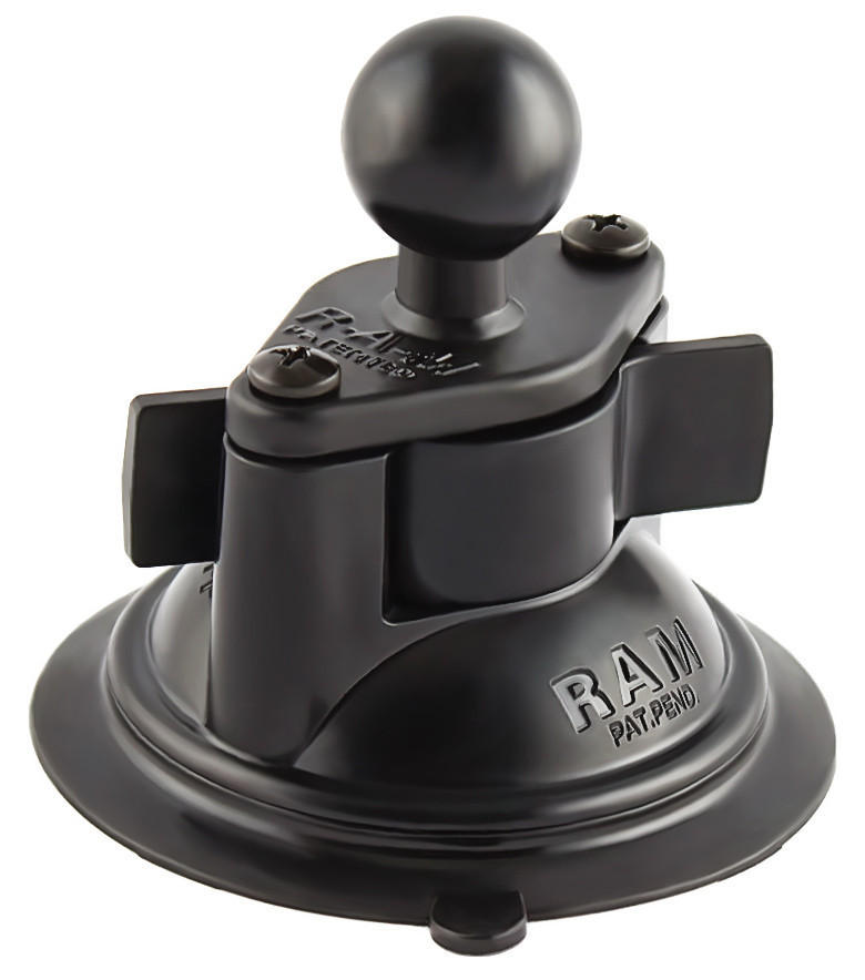 Ram Base - 3.25" Round Suction Cup Twist Lock Base w/ 1" Ball - Click Image to Close