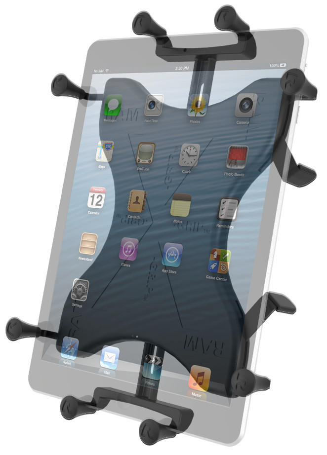 Ram Cradle - Universal X-Grip III Clamping Holder For 10" Large Tablets - Click Image to Close