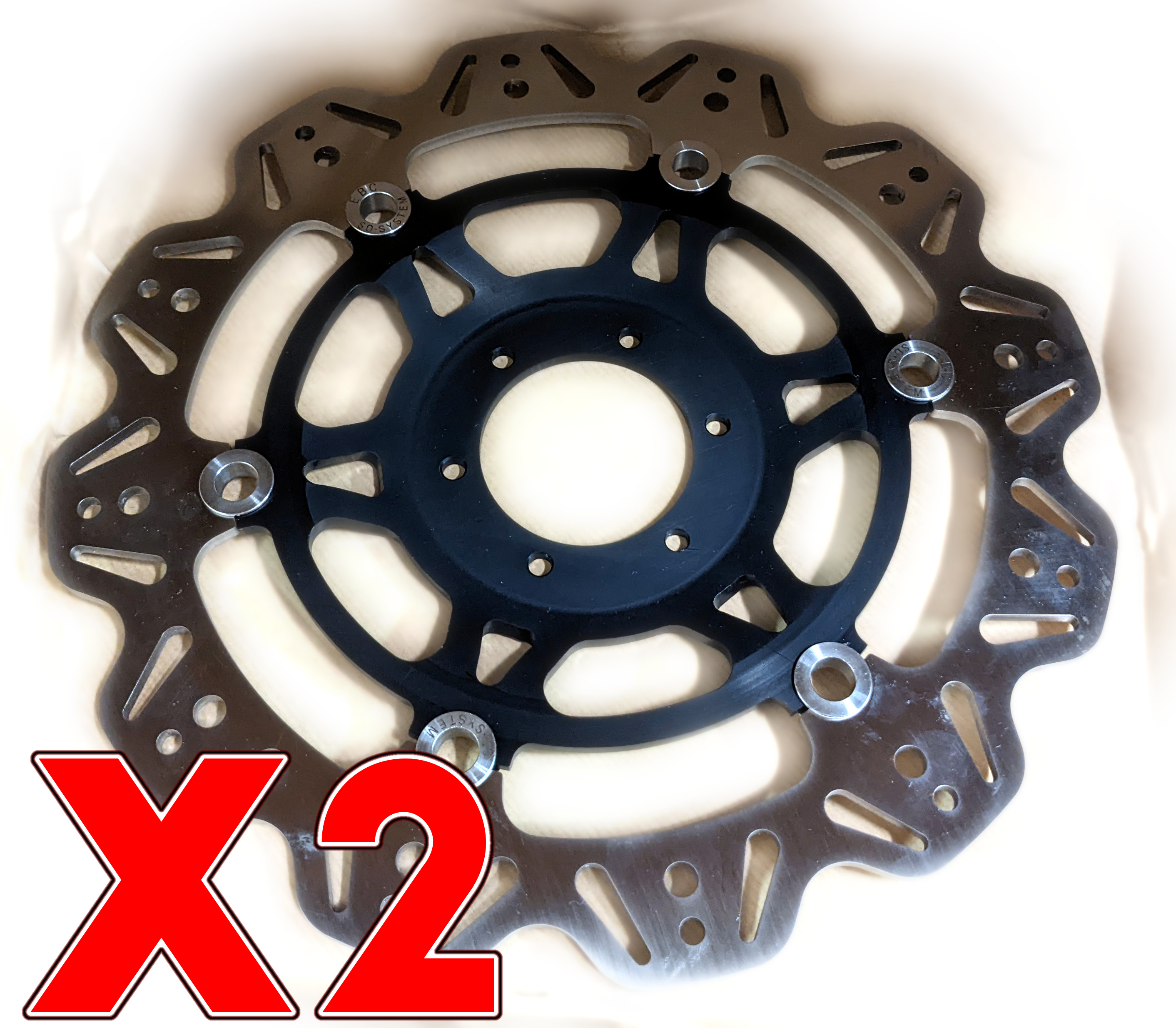 Front VEE Brake Rotors - Black - Click Image to Close