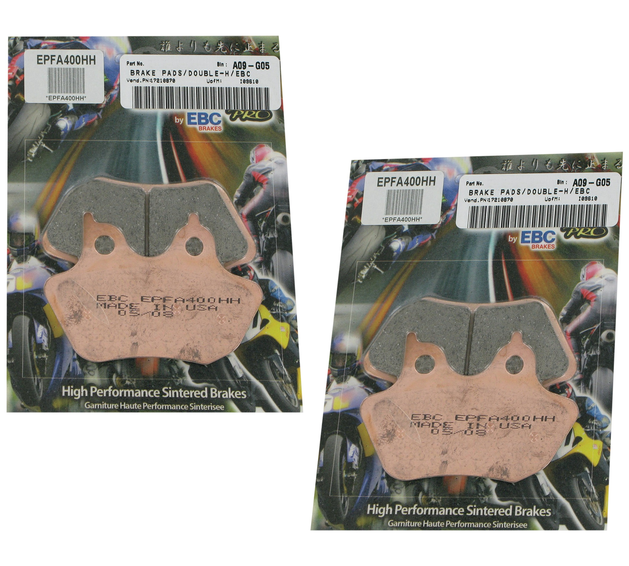 Sintered Extreme Pro Brake Pads - Set for 2 Calipers - Replaces Harley Davidson # 44082-00/00C - Click Image to Close