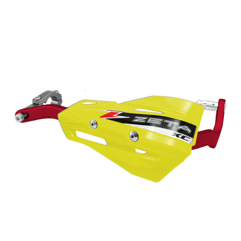 Drop Handguard Handlebar Armor / XC Protector Kit - 7/8" Yellow / Red - Click Image to Close