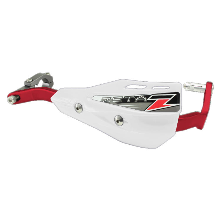 Drop Handguard Handlebar Armor / X2 Protector Kit - 7/8" White / Red - Click Image to Close