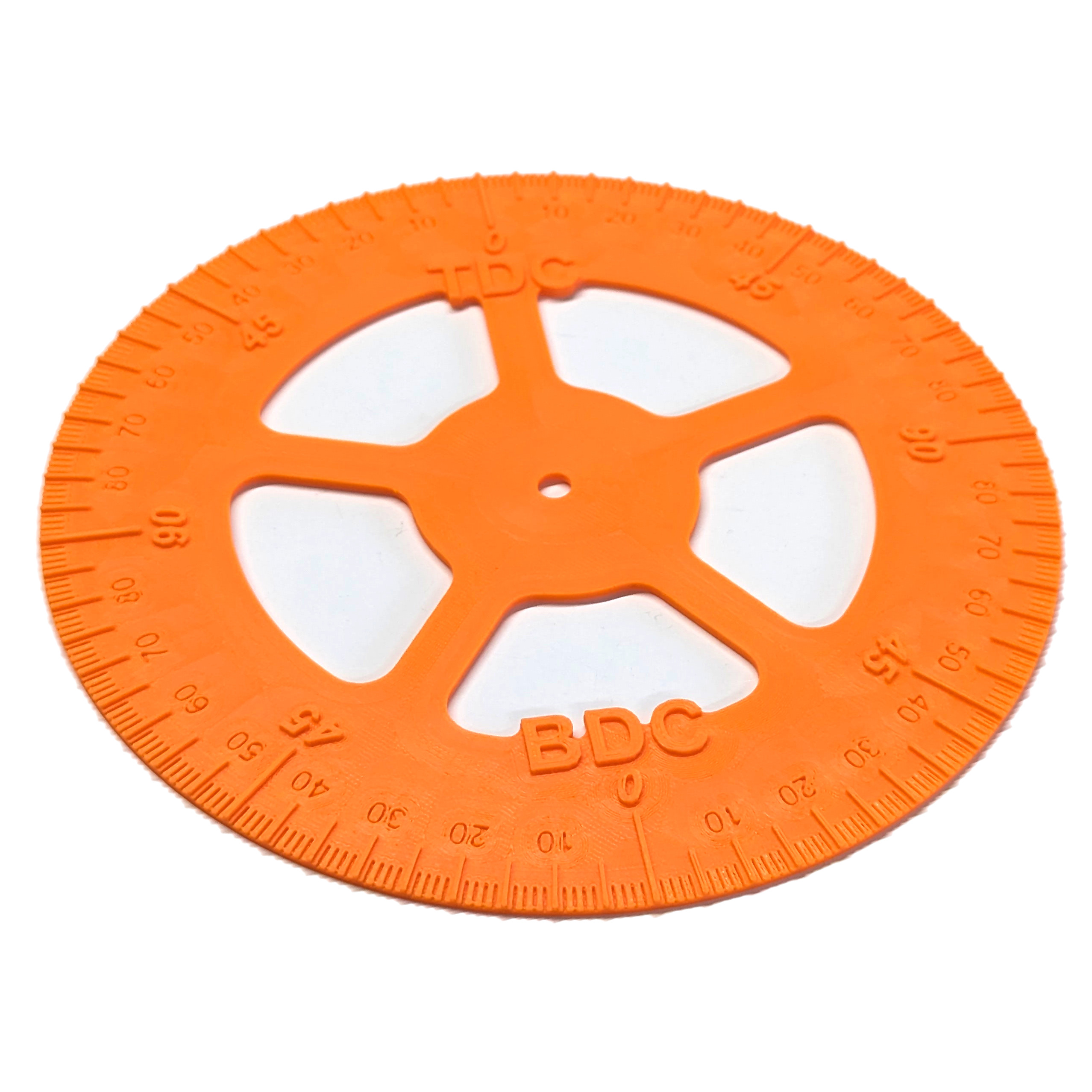 Engine Timing Degree Wheel 6.75" Diameter - Orange Plastic - Click Image to Close