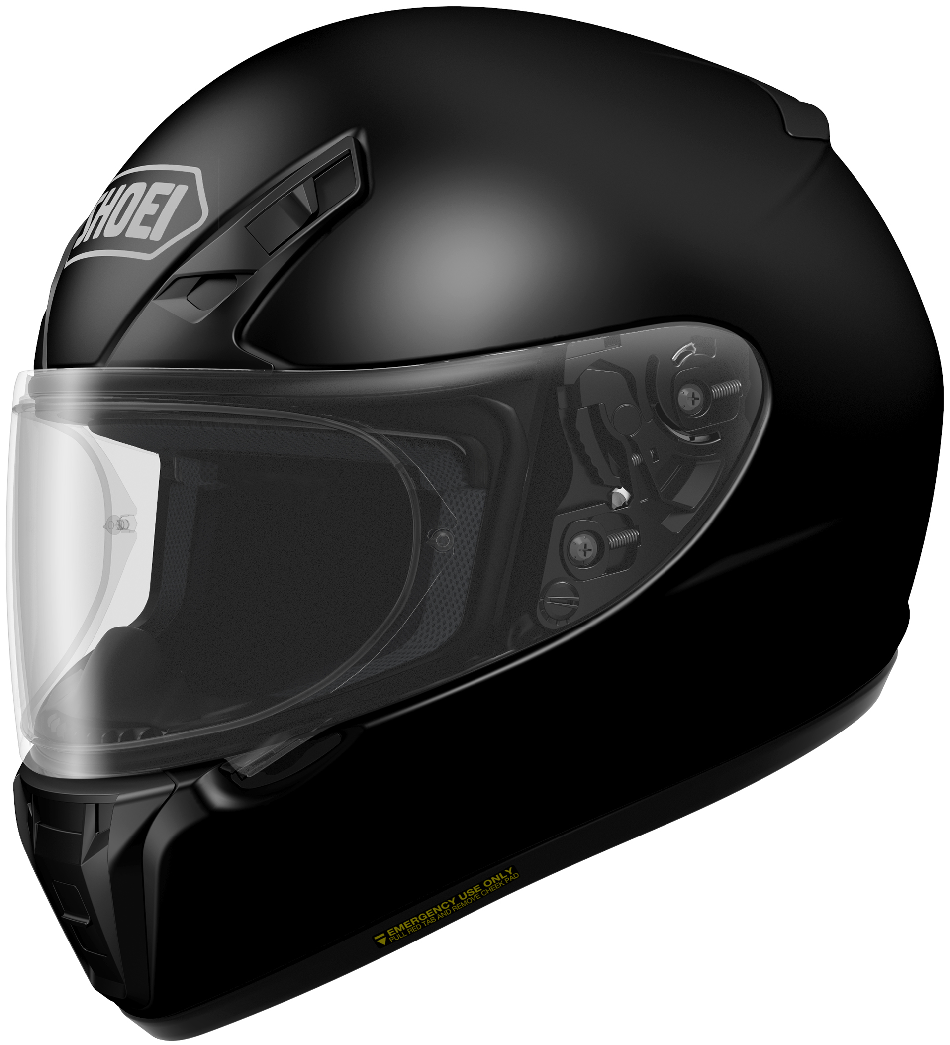 RF-SR Solid Black Full-Face Motorcycle Helmet Small - Click Image to Close