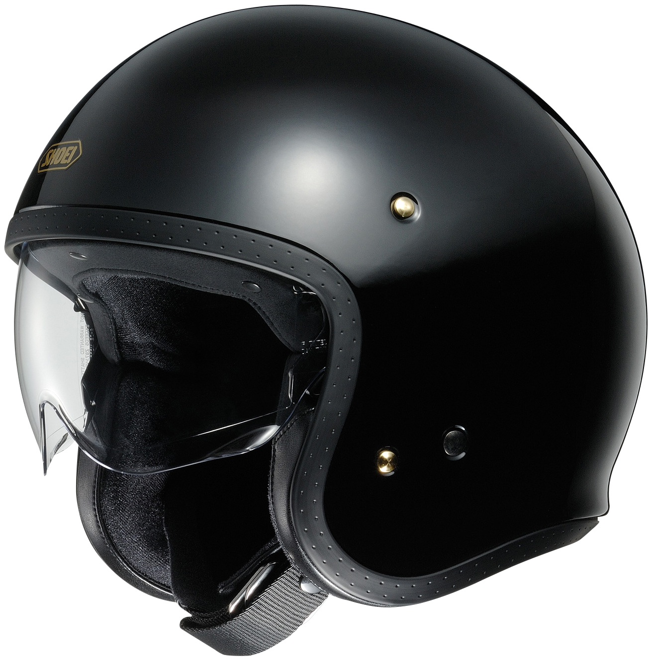 J-O Solid Black 3/4 Open-Face Motorcycle Helmet X-Small - Click Image to Close