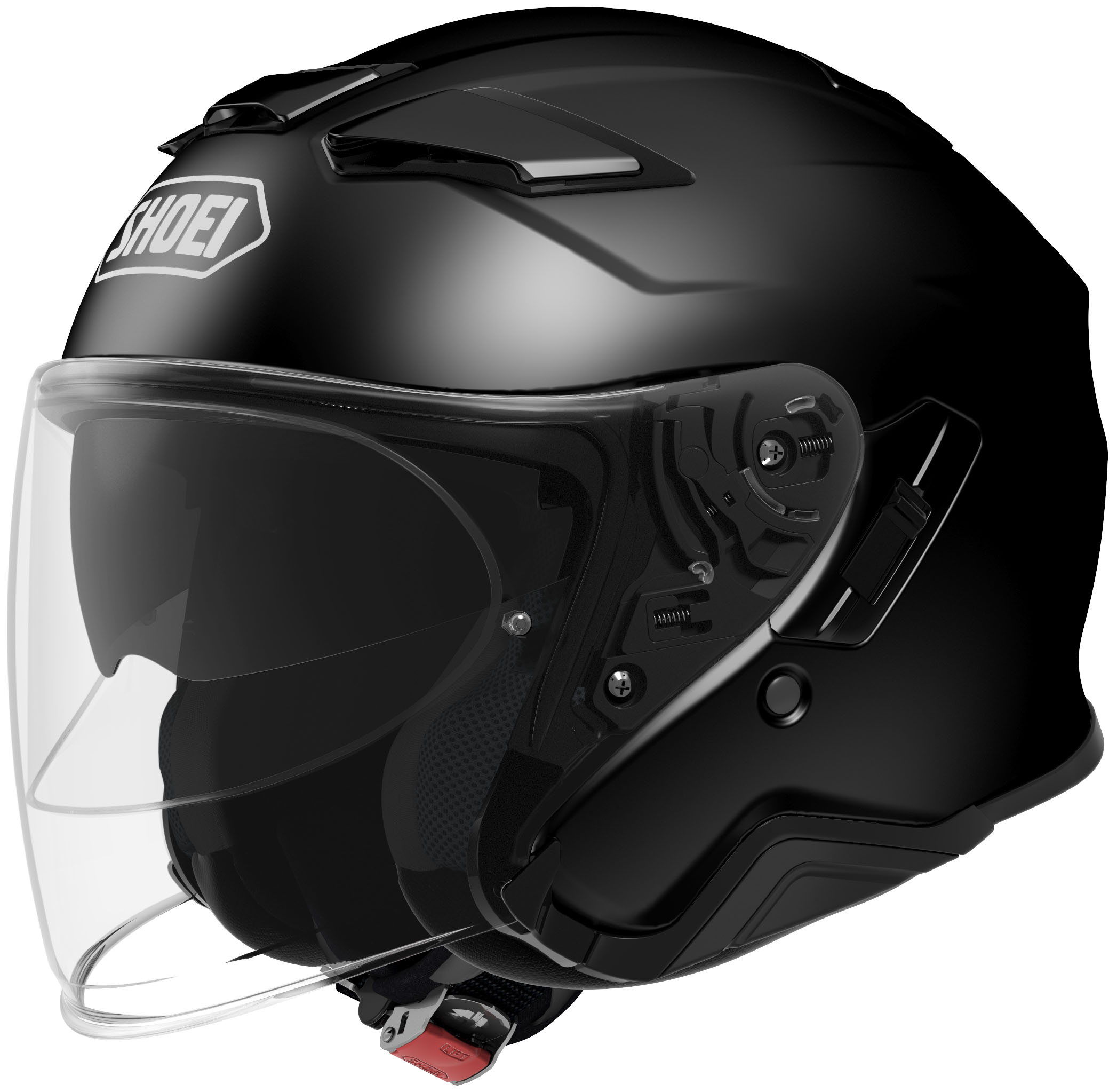 J-Cruise 2 Solid Black 3/4 Open-Face Motorcycle Helmet Small - Click Image to Close