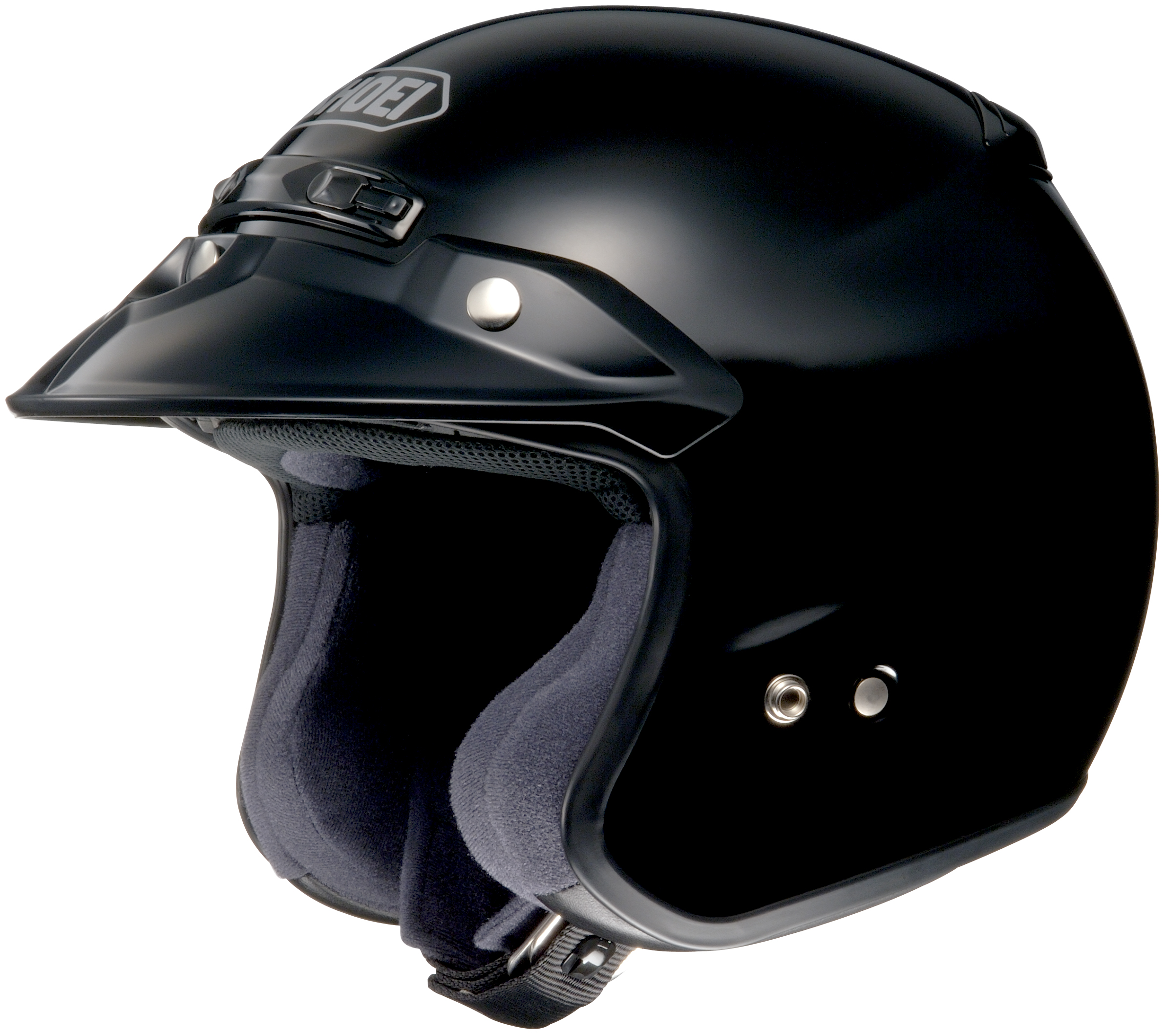 RJ Platinum R Solid Black 3/4 Open-Face Motorcycle Helmet Small - Click Image to Close