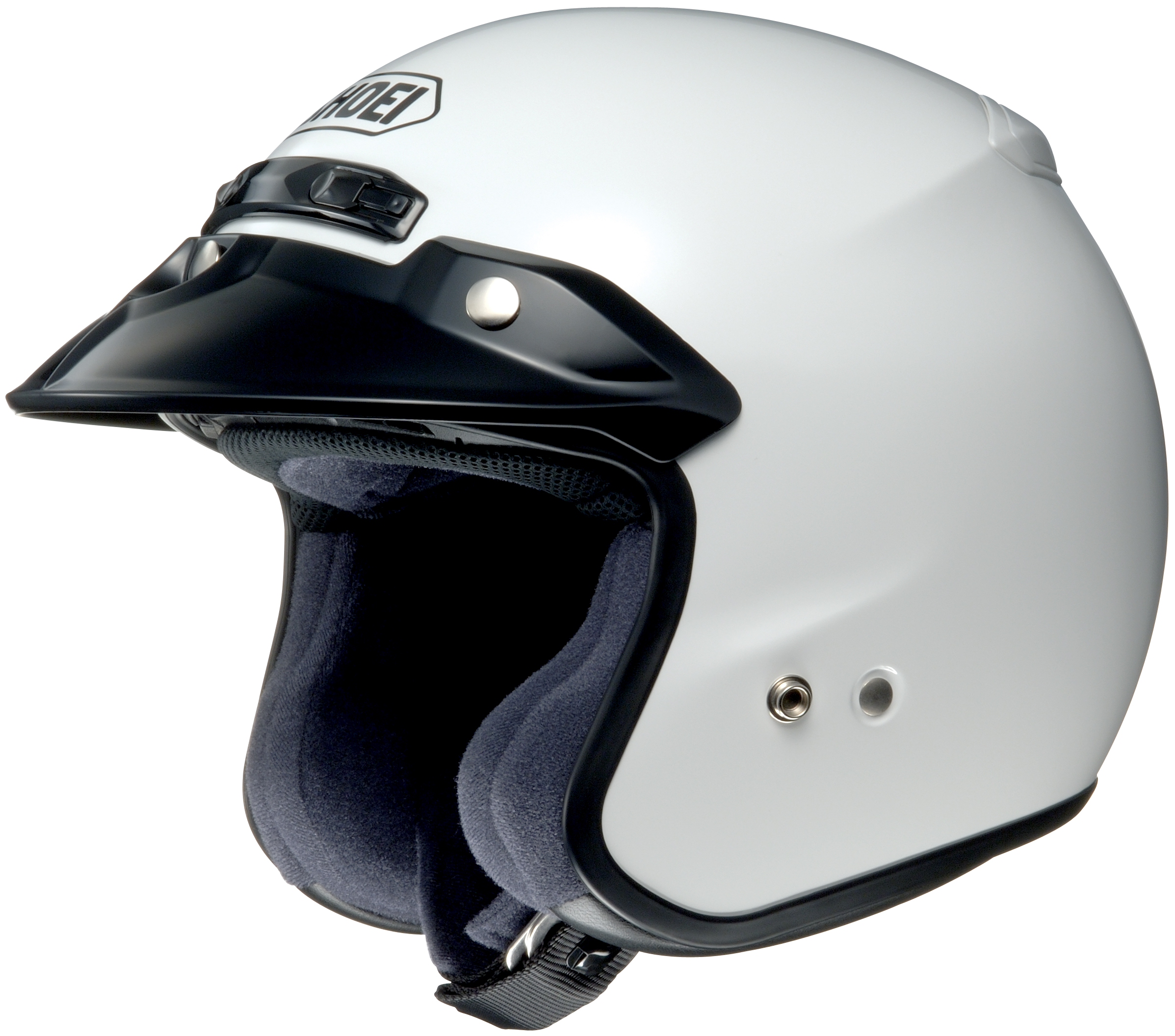 RJ Platinum R Solid White 3/4 Open-Face Motorcycle Helmet Small - Click Image to Close