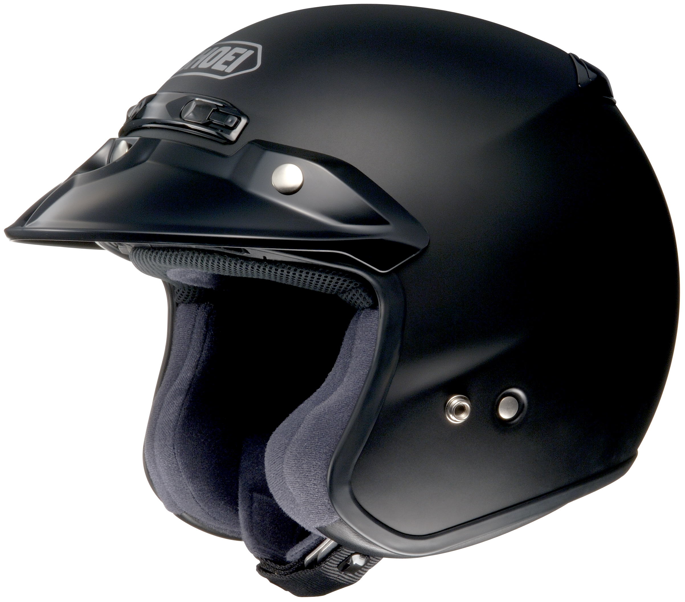 RJ Platinum R Matte Black 3/4 Open-Face Motorcycle Helmet Small - Click Image to Close