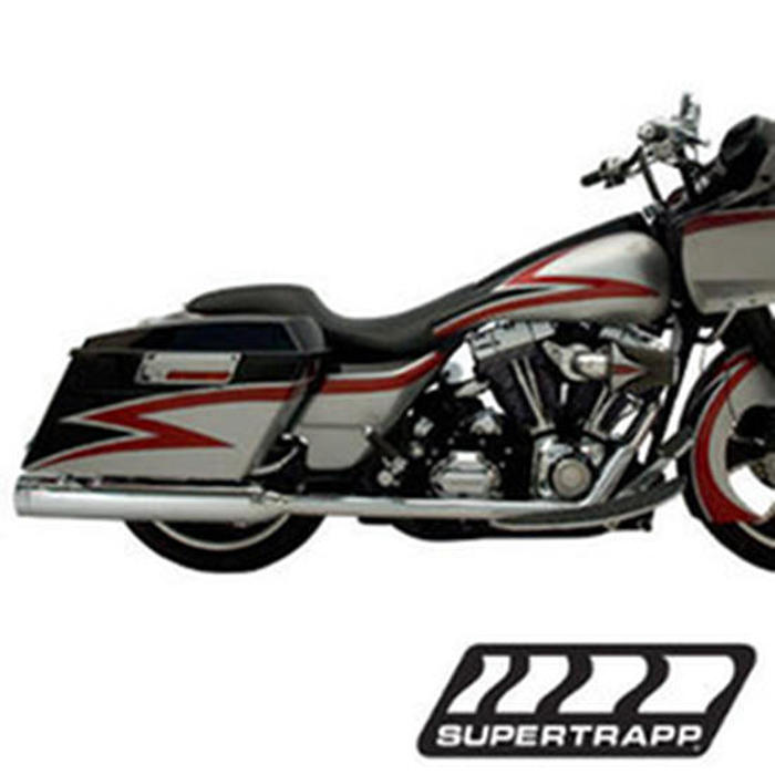 Stout Slip On Exhaust Mufflers - Chrome - For 95-16 Harley Touring - Click Image to Close