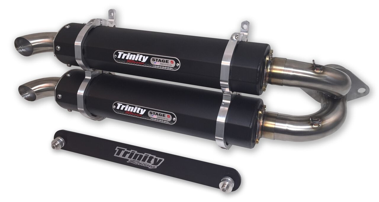 Stage 5 Slip On Exhaust - Dual Black Mufflers - For 15+ RZR XP 1000/4 - Click Image to Close