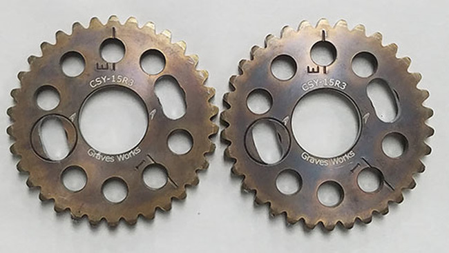 Graves Slotted Adjustable Cam Sprocket Set - For 15-23 Yamaha YZF R3 - Click Image to Close