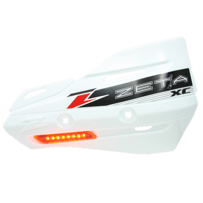 Zeta XC Flasher White Handguard Shields For Bar Armor Guards - Click Image to Close