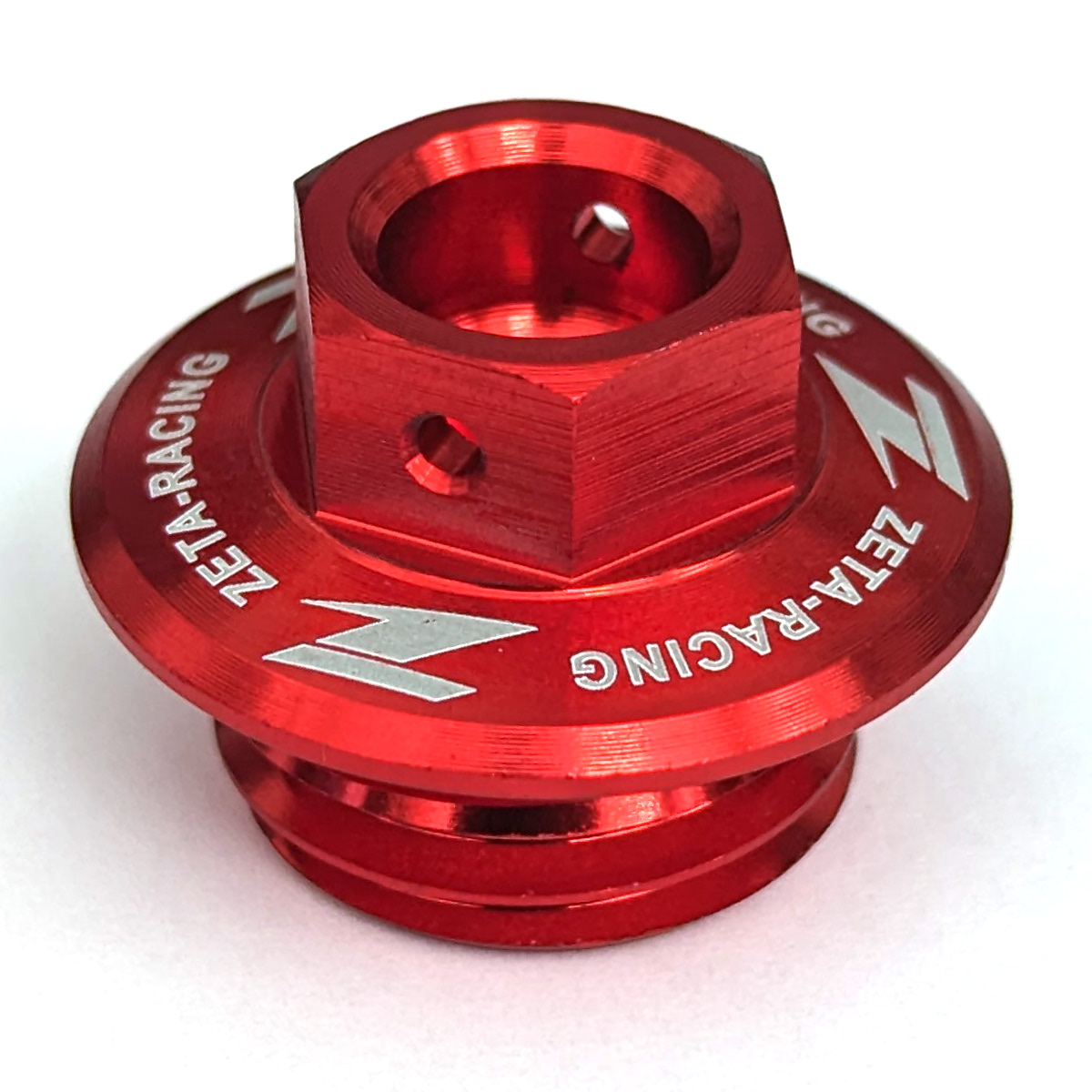 Red Billet Oil Filler Plug w/ Safety Wire Holes - M20 x 2.5 Threads w/ 28mm Head - 14mm Hex - Click Image to Close