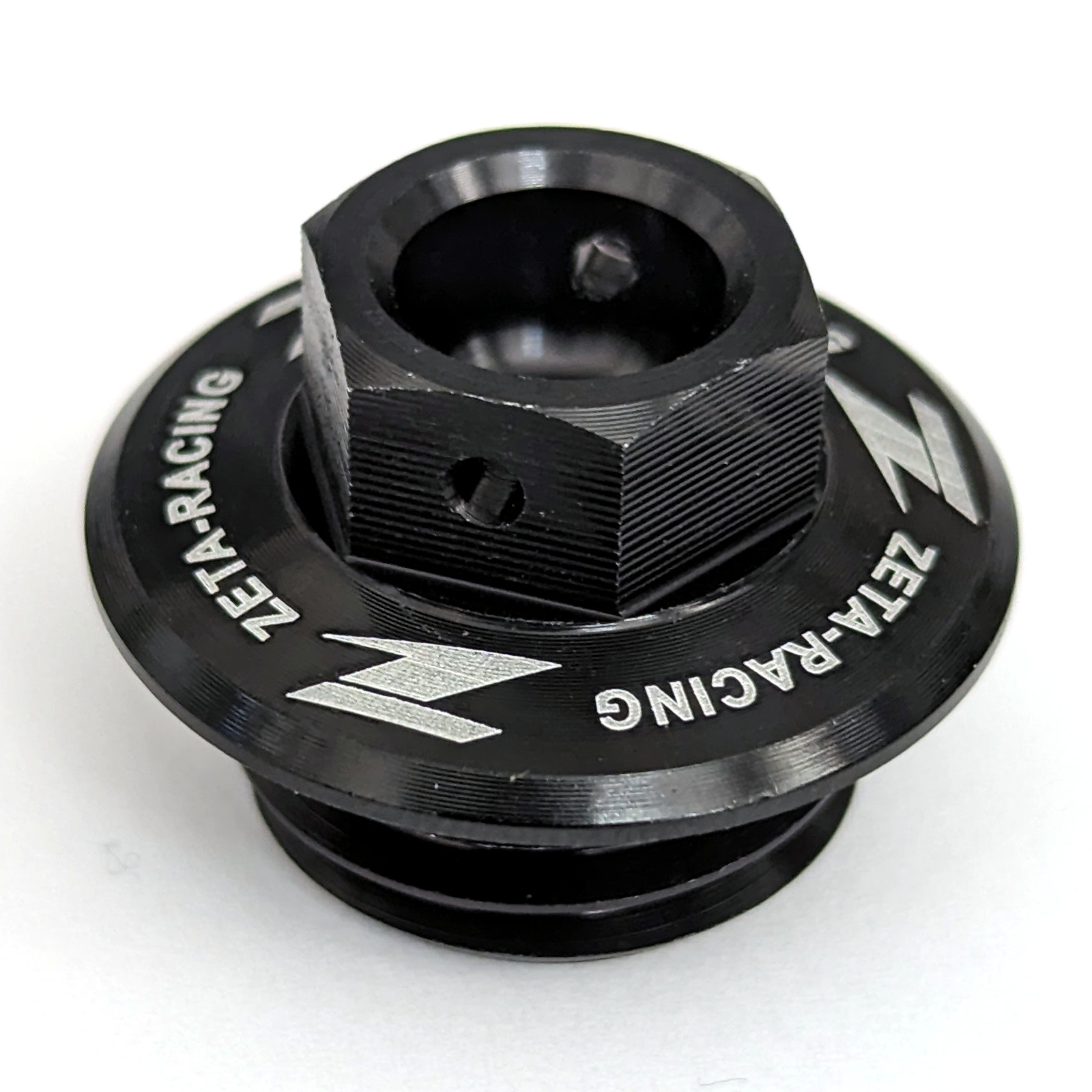 Black Billet Oil Filler Plug w/ Safety Wire Holes - M20 x 2.5 Threads w/ 28mm Head - 14mm Hex - Click Image to Close