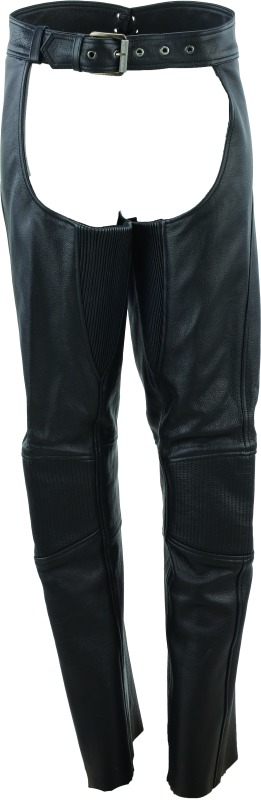 Sierra Leather Chaps Black Womens - Large - Click Image to Close