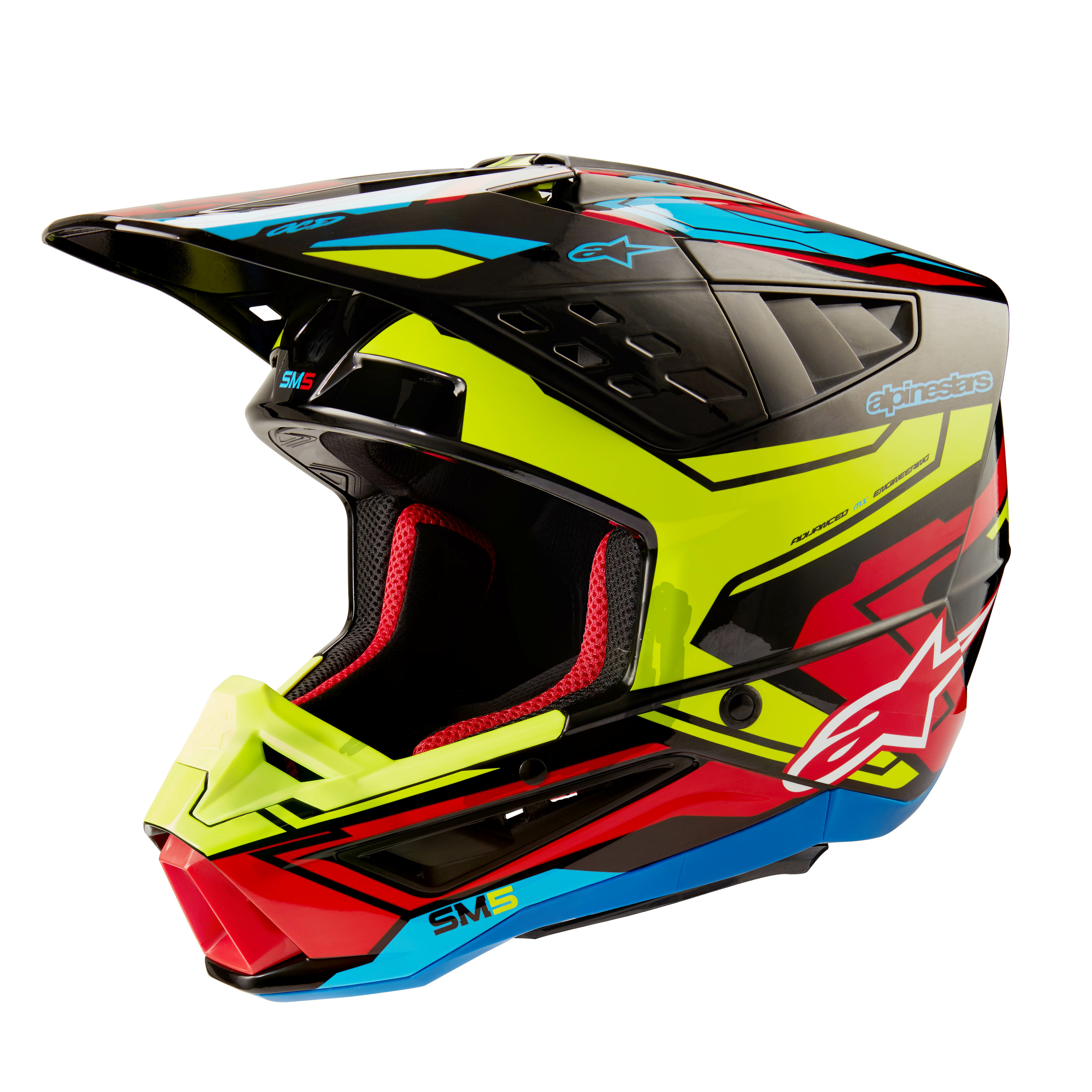 S-M5 Helmet - Black/Yellow/Red Glossy, Medium For - Medium Helmet For Black/Yellow/Red Glossy - Click Image to Close