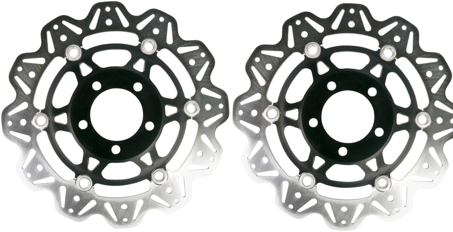 Front VEE Brake Rotors - Black - VEE Style Brake Rotor - Black Center Front Set - Click Image to Close