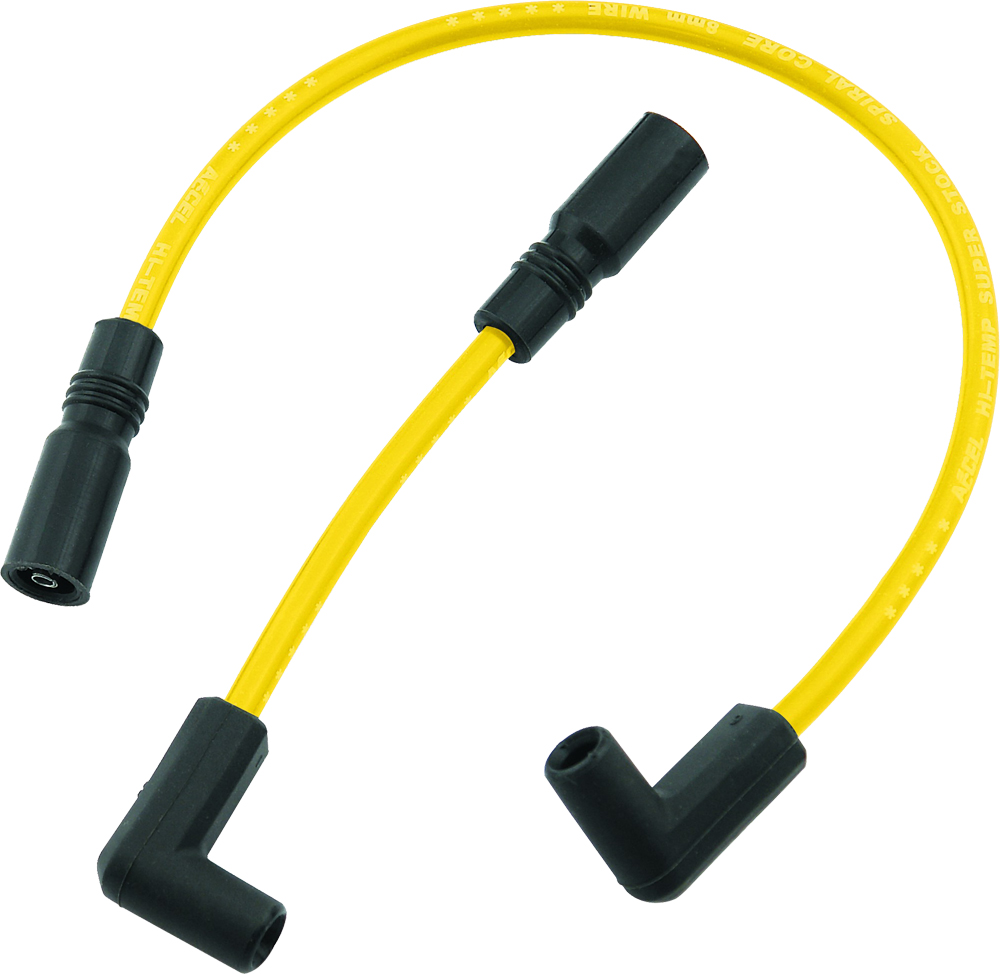 Spark Plug Wire Set 8mm Yellow - For 99-17 Harley-Davidson Dyna - Click Image to Close