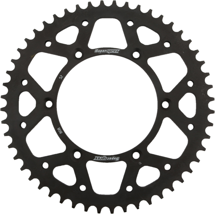 Rear Steel Sprocket 52T - Black - For 80-16 Kawasaki Suzuki - Click Image to Close