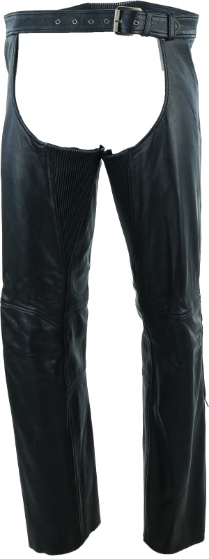 River Road Plains Leather Chaps Black - Small - Click Image to Close