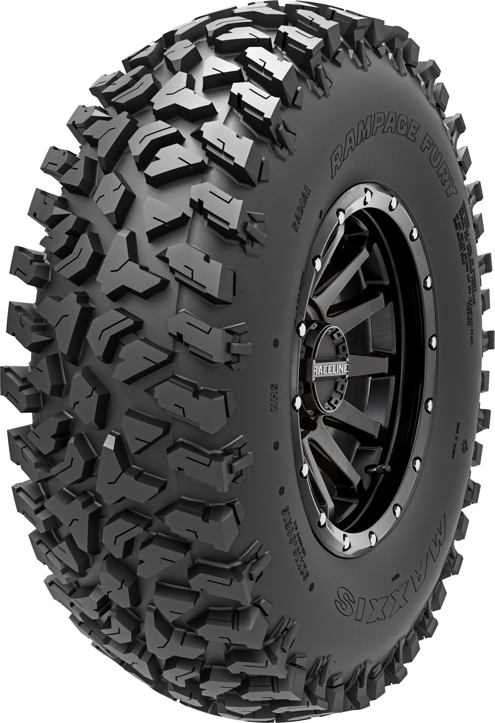 Rampage Fury 32x10R-15 ATV/UTV All-Terrain Radial Tire, 8 Ply - Click Image to Close