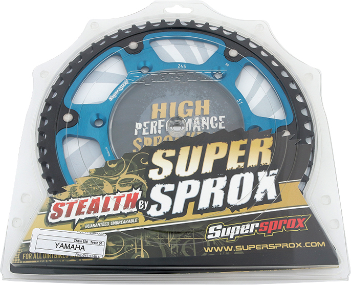 Stealth Rear Sprocket 51T Blue - Yamaha YZ WR TTR - Click Image to Close