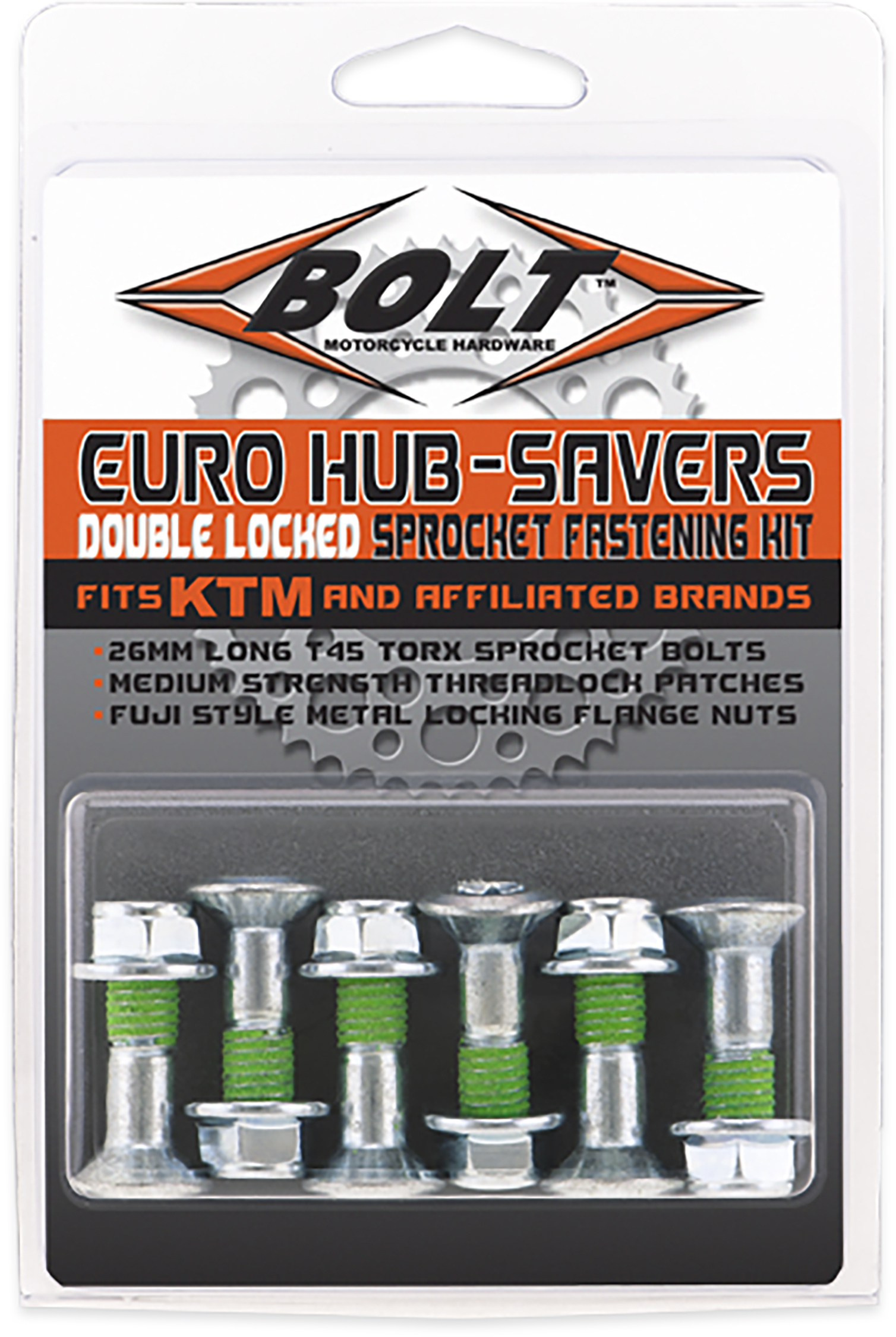 Euro Style Sprocket Fastener Double Locked Sprocket Bolt Kit - Click Image to Close