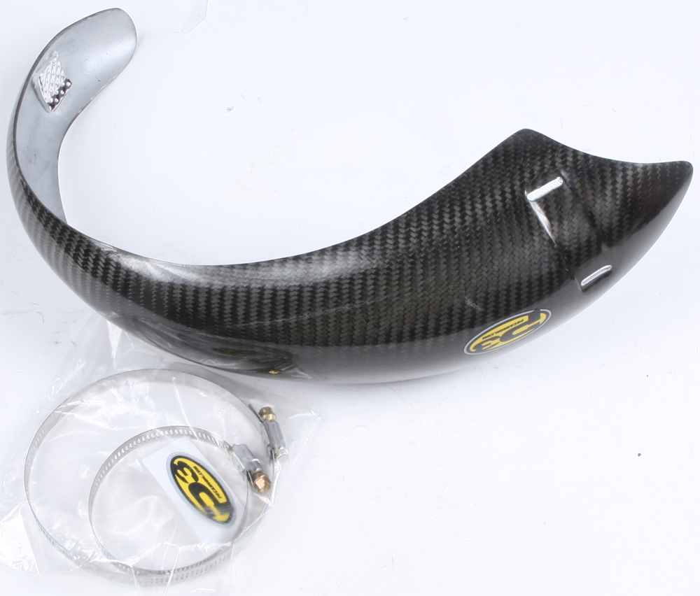 Carbon Fiber Exhaust Pipe Guard / Heat Shield - For 16-19 KTM Husqvarna 125/150 - Click Image to Close