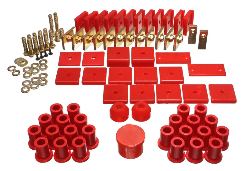 64-78 Toyota FJ40 Land Cruiser Red Hyper-Flex Master Bushing Set - Click Image to Close