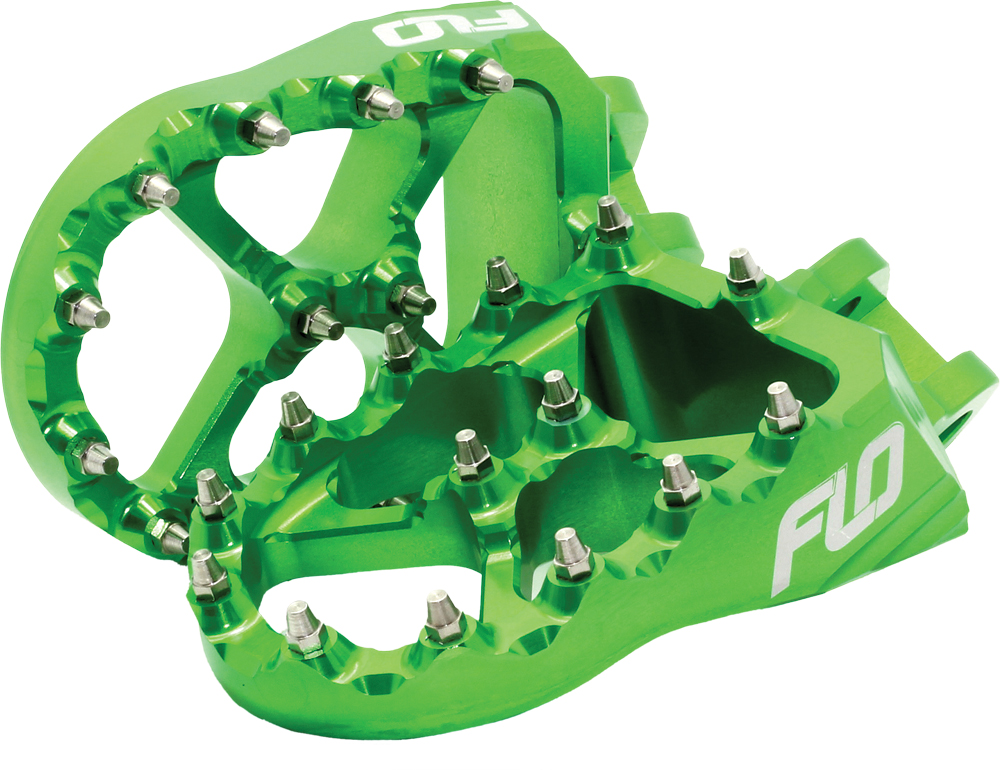 Pro Series Foot Pegs Green - For Most 2002+ KX/KXF - Click Image to Close