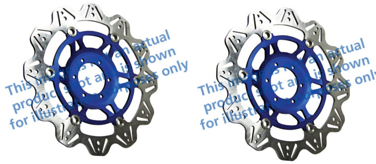 Front VEE Brake Rotors - Blue - VEE Style Brake Rotor - Blue Center Front Set - Click Image to Close