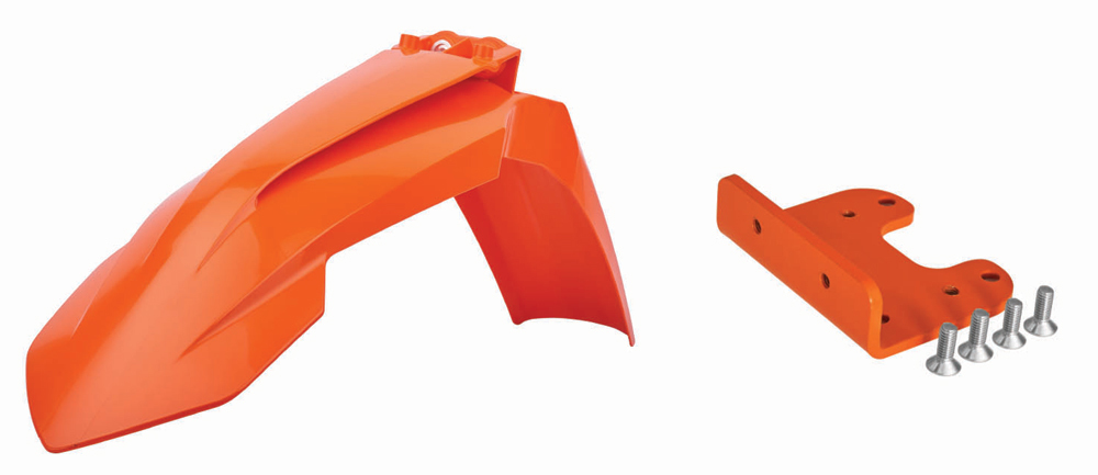 Orange Front Fender w/ Adaptor Kit - For 07-12 SX/SX-F & 08-13 EXC/EXC-F - Click Image to Close