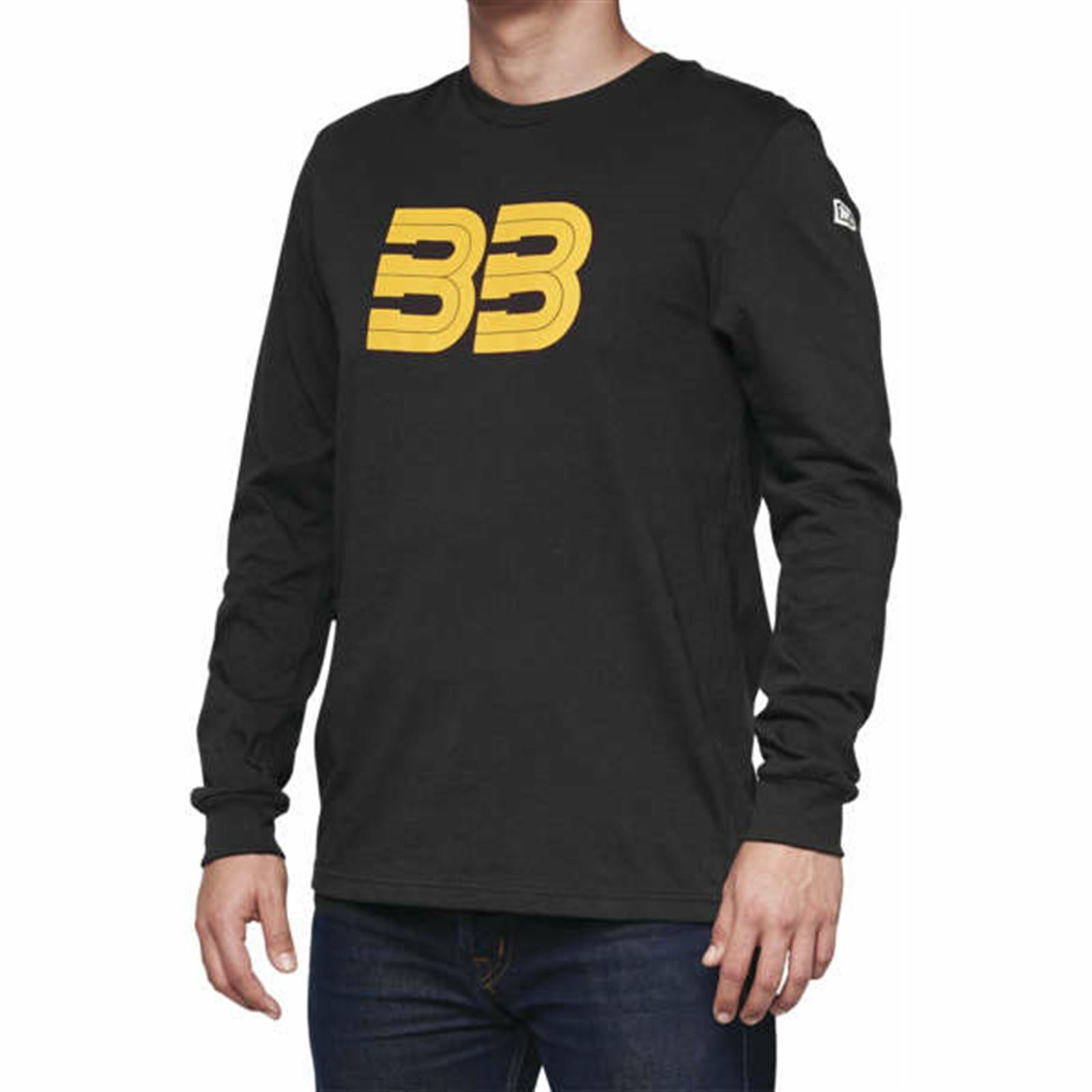 100% Bb33 L/S Tee Blk 2Xl - Click Image to Close