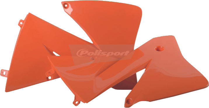 Radiator Shrouds - Orange - For 01-02 KTM 125-520 - Click Image to Close