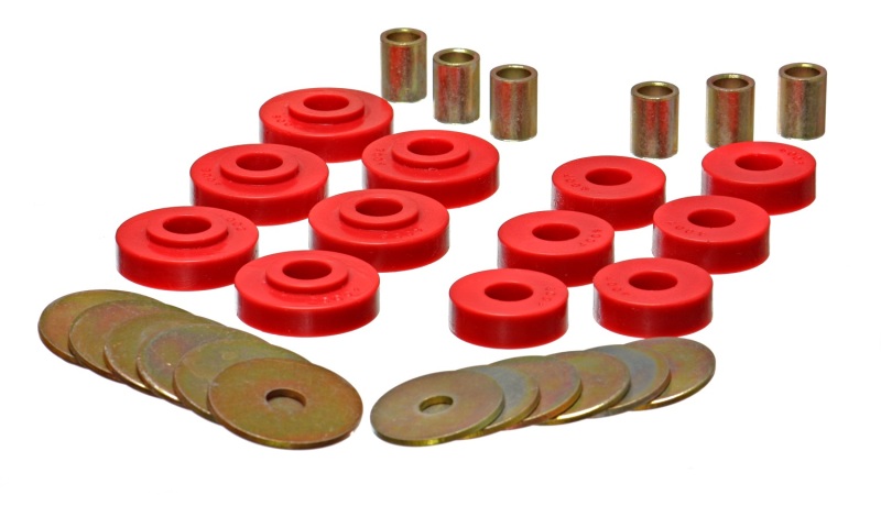 Energy Suspension GM Corvette Red Body Mount Set - Click Image to Close