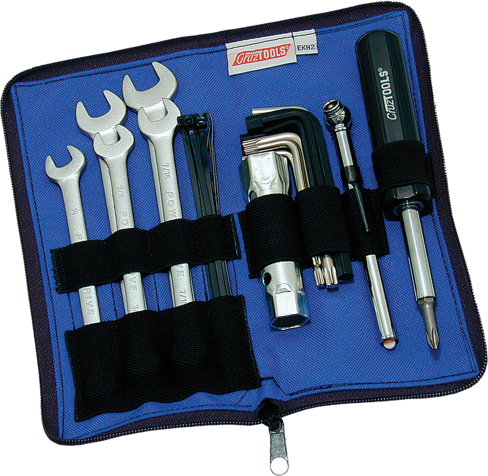 Econokit H2 Tool Kit For Harleys - 5 Combo Wrenches, 6-1 Screw Driver & More - Click Image to Close