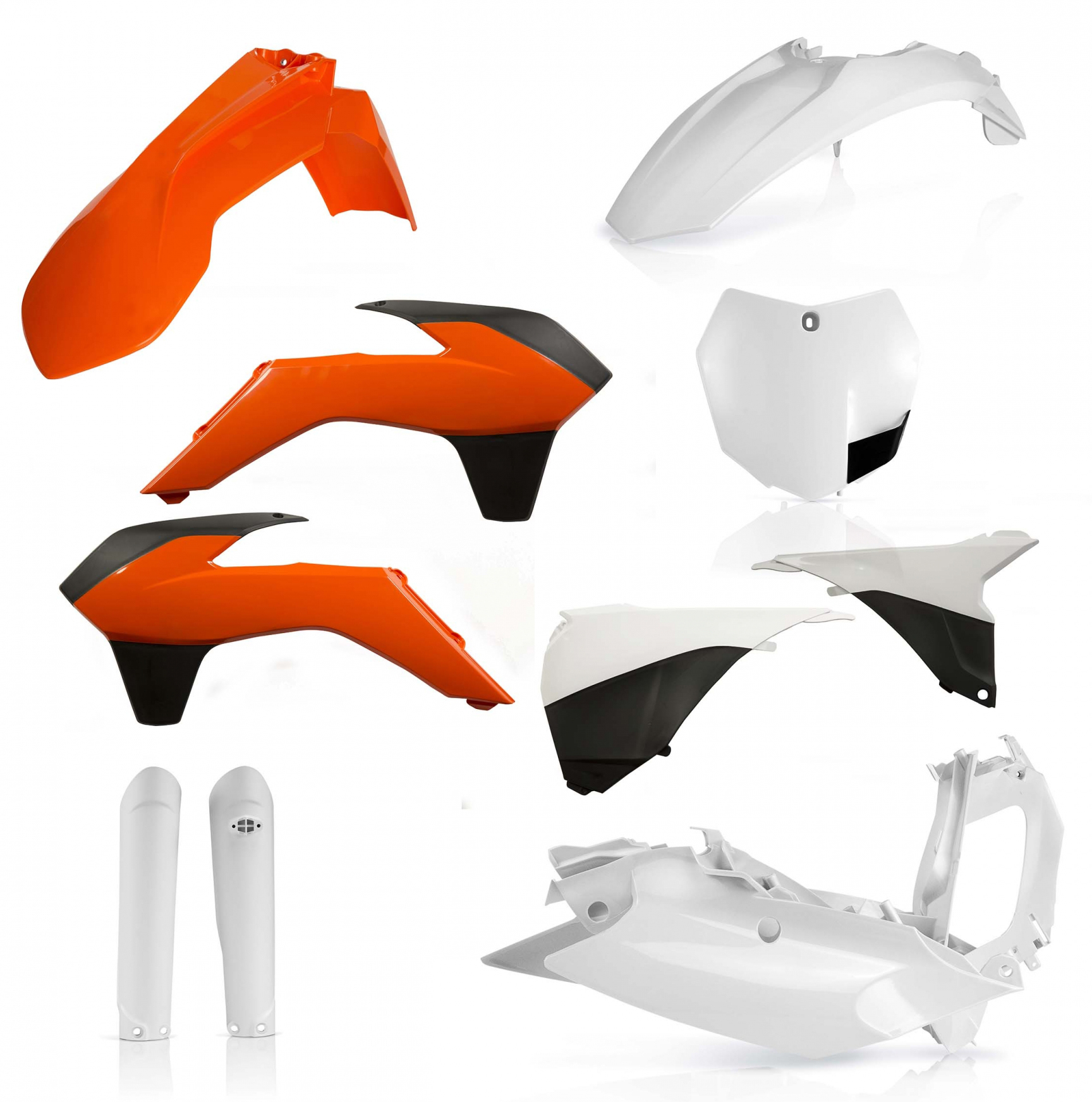 Full Plastic Kit - White/Orange/Black Original 2016 - Fits Many 15-17 KTM 250-300 - Click Image to Close