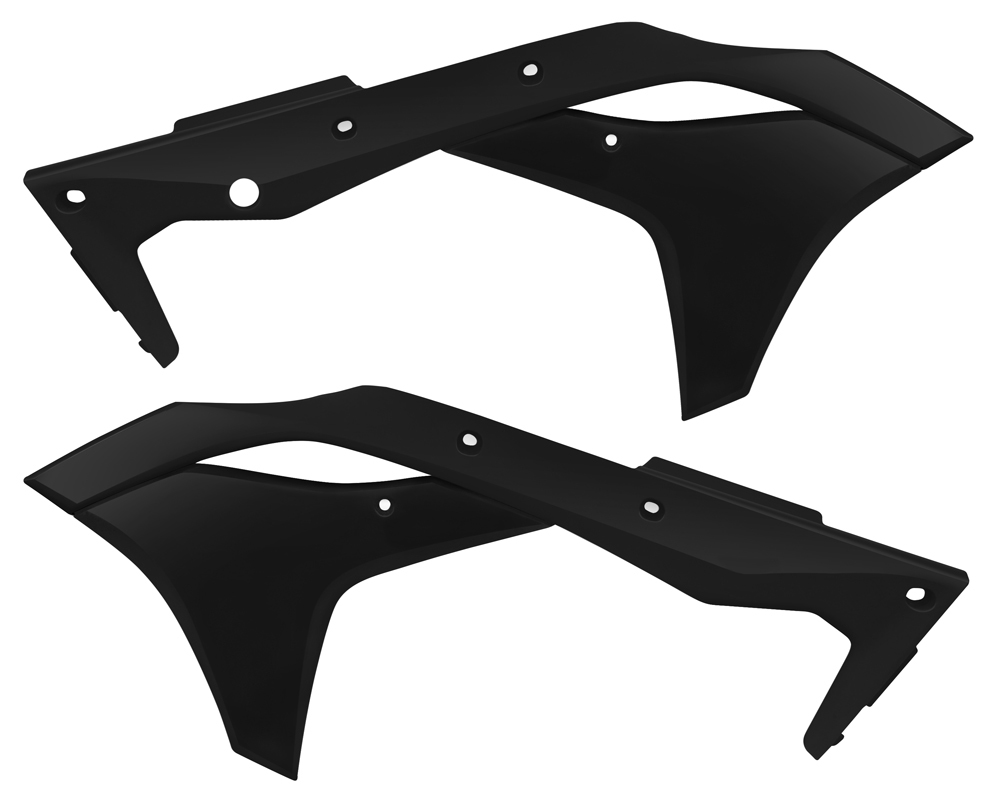 Radiator Shrouds - Black - For 17-18 Kawasaki KX250F - Click Image to Close