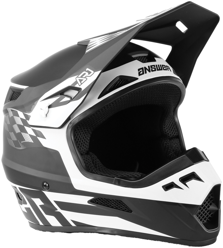 Answer AR1 Sweep Helmet Black/White Youth Small - Youth Small black/white helmet by Answer - Click Image to Close