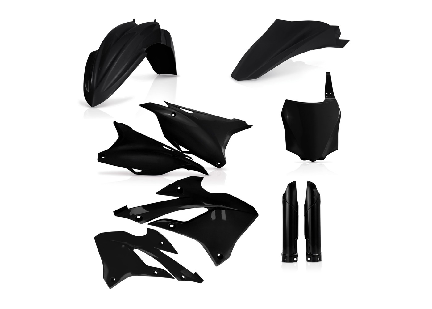 Full Plastic Kit - Black - For 22-23 Kawasaki KX85 - Click Image to Close