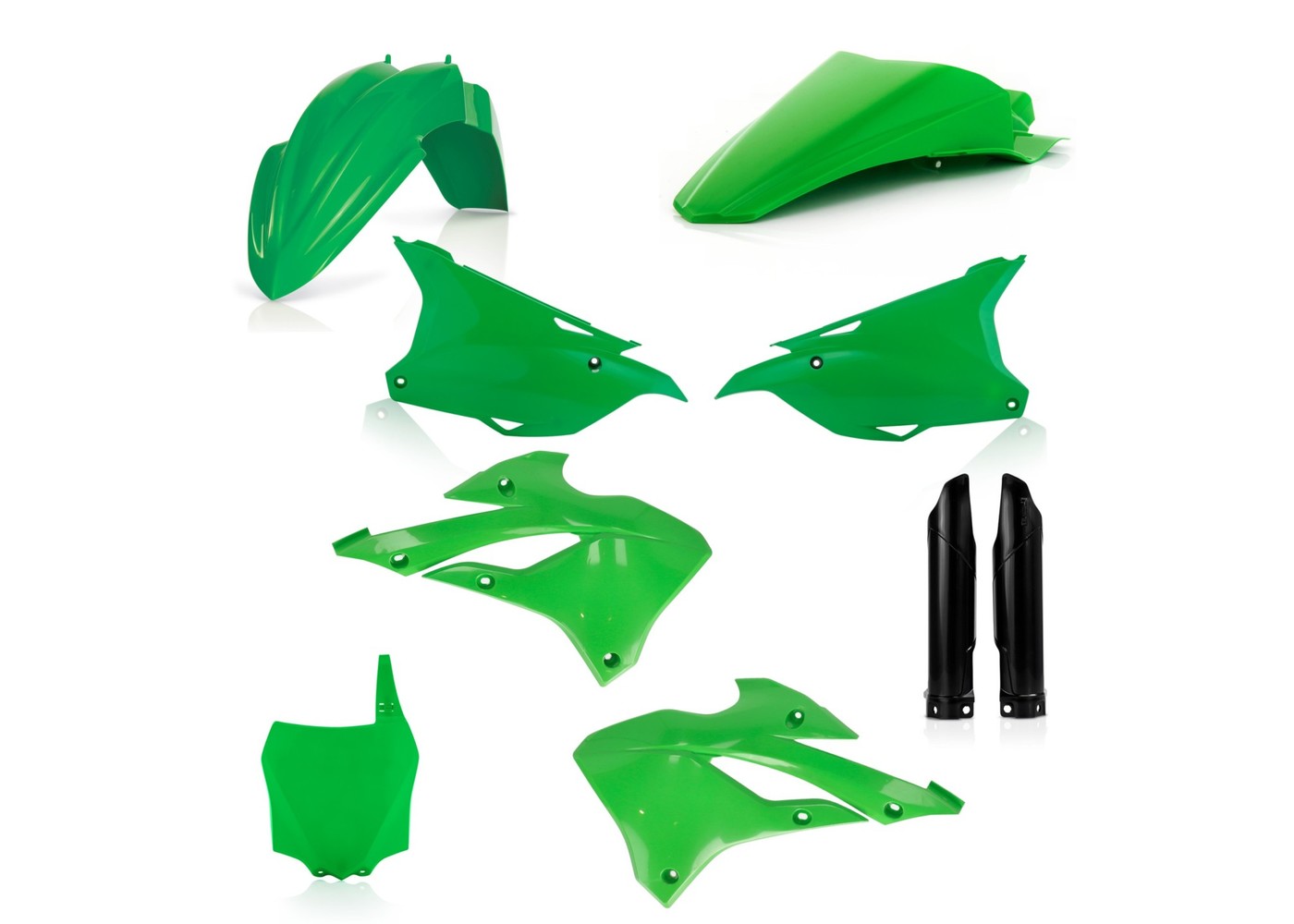 Full Plastic Kit - Green/Black Original 2022 - For 22-23 Kawasaki KX85 - Click Image to Close