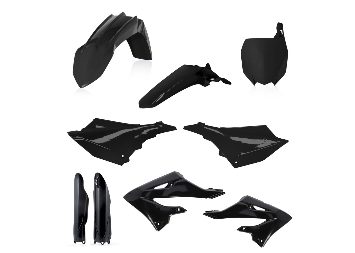 Full Plastic Kit - Black - For 22-23 Yamaha YZ125/250 - Click Image to Close