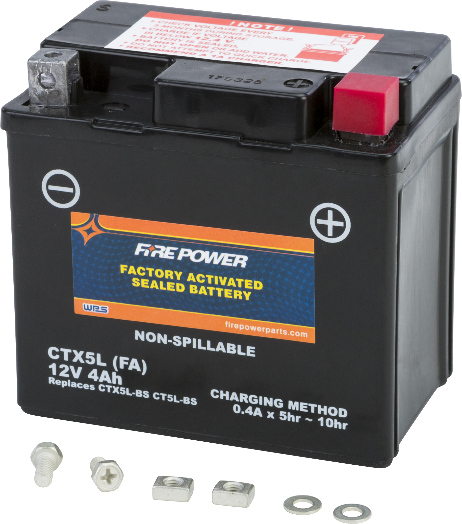 Factory Activated Sealed Battery - Replaces YTX5L-BS - Click Image to Close