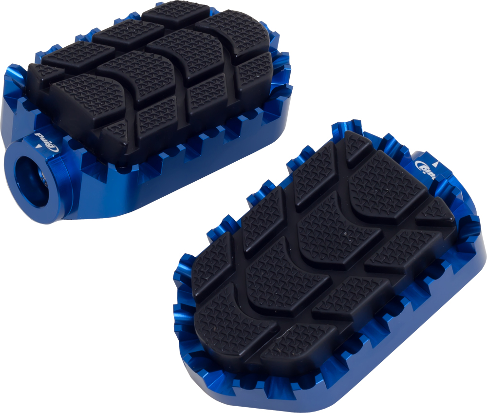 Hi-Tech Adventure Footpegs Blue - For Use w/ Puig Footpeg Adapters - Click Image to Close