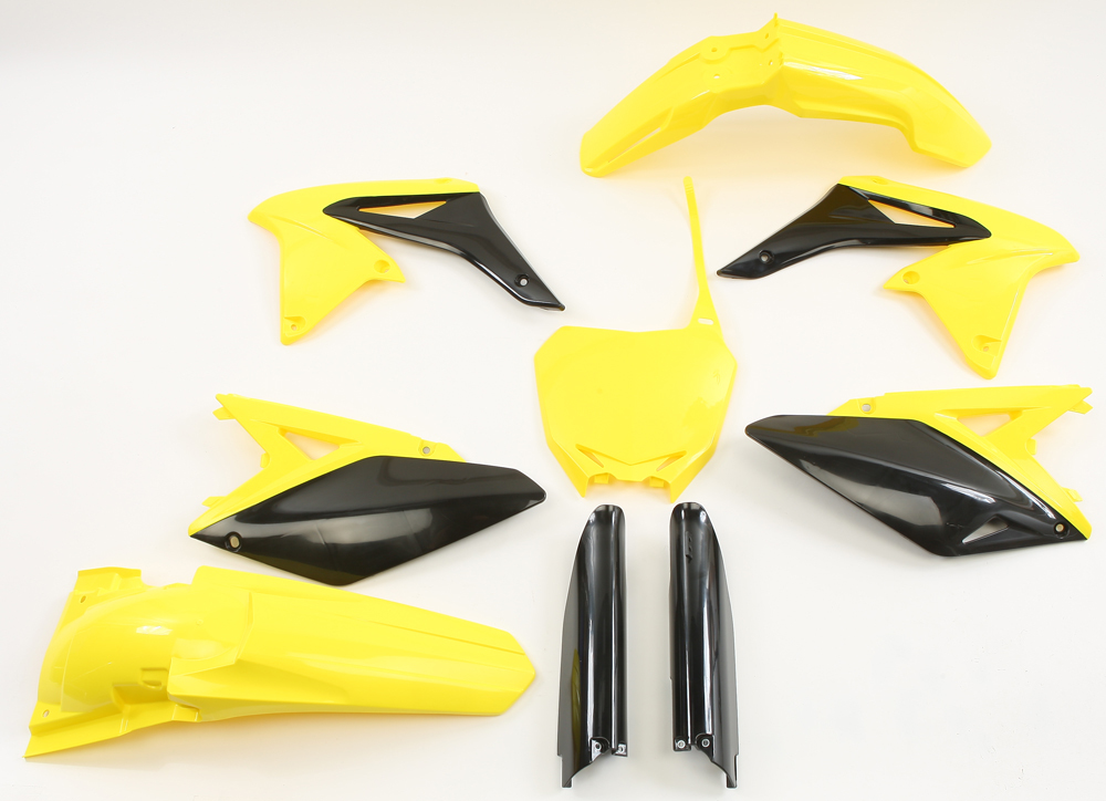 Full Plastic Kit - Yellow/Black Original 2017 - For 10-18 Suzuki RMZ250 - Click Image to Close