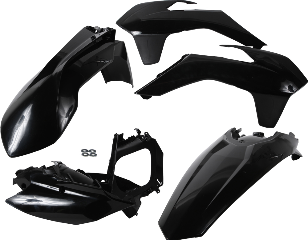 Black Plastic Kit - Fits Most 13-15 KTM "Big Bikes" - Click Image to Close