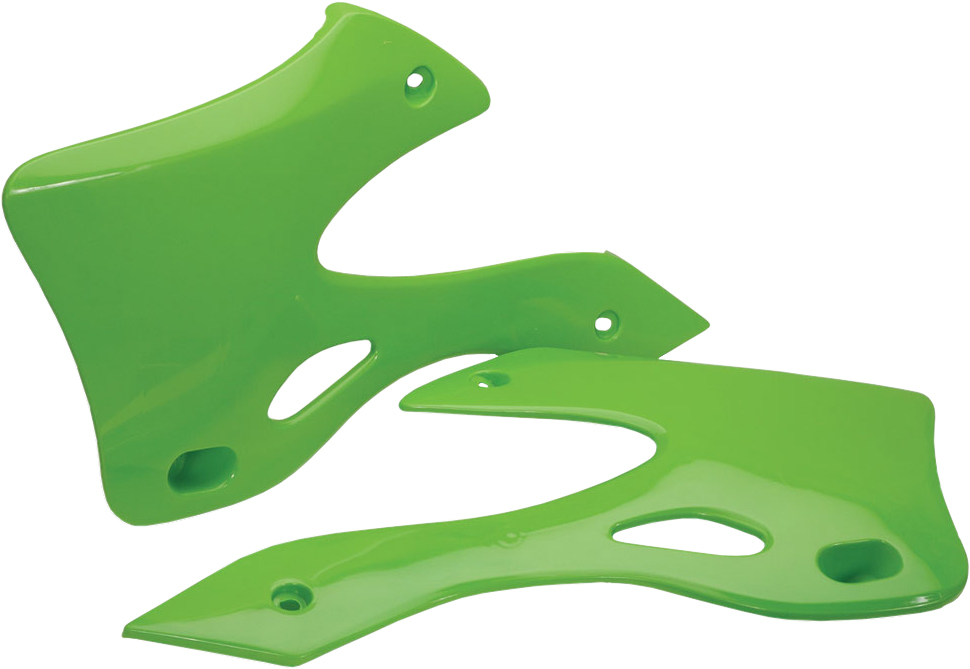 Radiator Shrouds - Green - For 99-02 Kawasaki KX250 KX125 - Click Image to Close